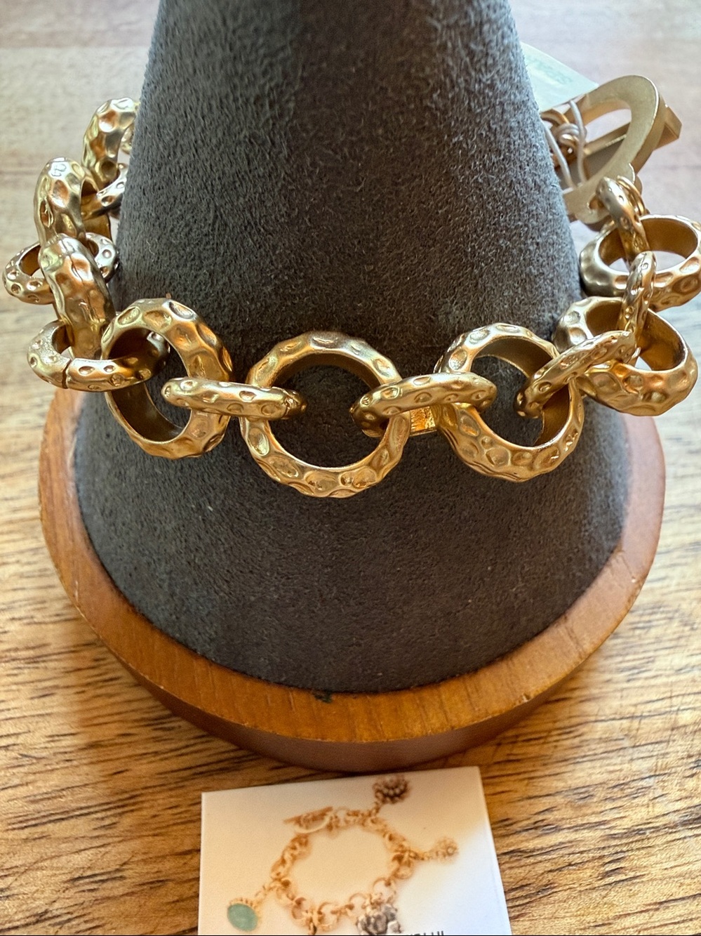 Textured Link Toggle Bracelet  Style Spartina 449 with Charm NWT - Picture 2 of 8